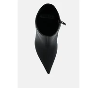 Rag & Co Women's Tentia Metallic Pleather Spool Heel Boots