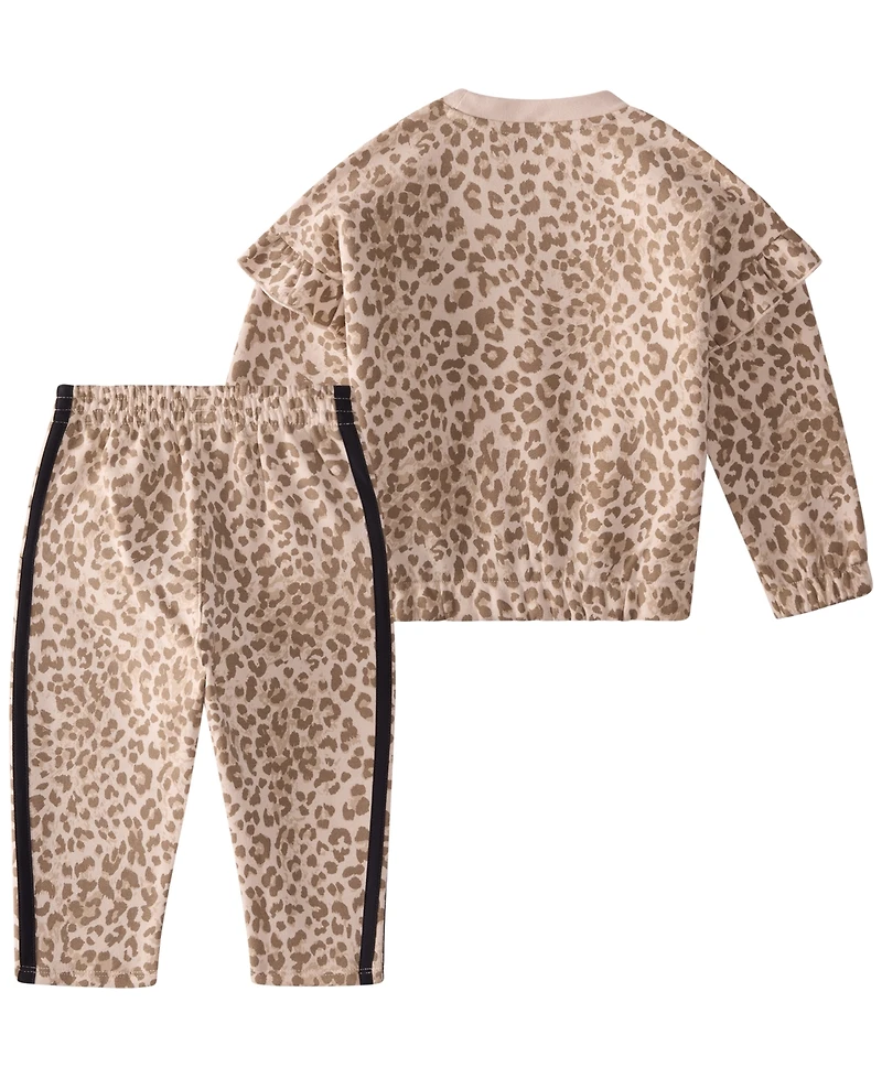 adidas Baby Girls' Long-Sleeve Sweatshirt and Pants, 2-Piece Set