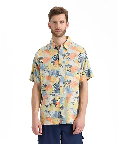 Salt Life Men's Retro Tropical Tuna Woven Short Sleeve Shirt