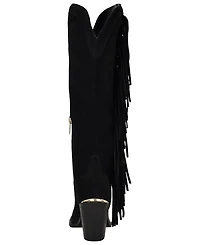 Guess Women's Sashle Western Fringe Knee High Heeled Boots