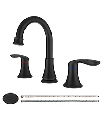 Phying 2-Handle 8 inch Widespread Bathroom Sink Faucet Brushed Gold Lavatory Faucet 3 Hole 360degree(s) Swivel Spout Vanity Sink Basin Faucets