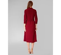 julia jordan Women's Long-Sleeve Belted Shirtdress