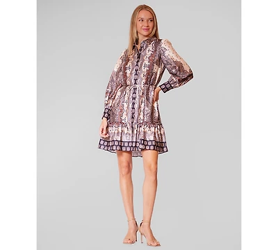 julia jordan Women's Collared Tiered Shirt Dress