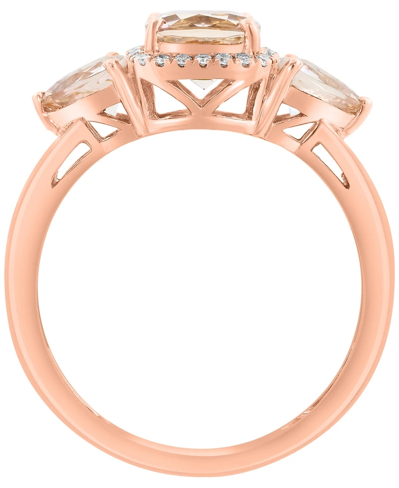 Effy Collection Morganite (1-1/2 ct. t.w.) & Diamond (1/6 ct. t.w.) Ring in 14k Rose Gold