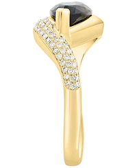 Effy Collection Smoky Quartz (1-7/8 ct. t.w.) & Brown Diamond (1/8 ct. t.w.) Ring in 14k Gold over Sterling Silver