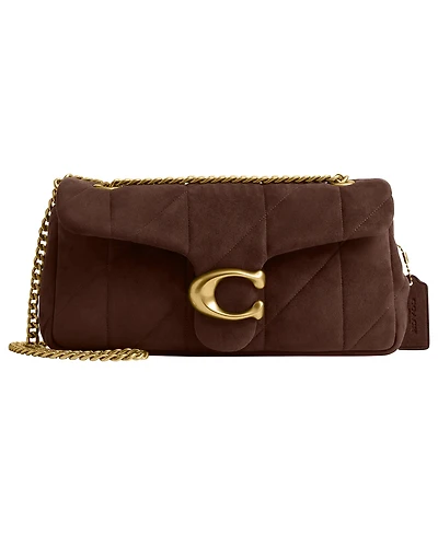 Coach Soft Quilted Tabby Small Suede Shoulder Handbag