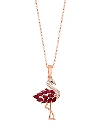 Effy Collection Ruby (1-1/10 ct. t.w.) & Diamond (1-1/10 ct. t.w.) Pendant Necklace in 14k Rose Gold