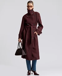 Avec Les Filles Women's Funnel Neck Belted Coat