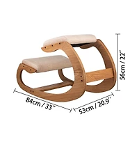 Sugift Ergonomic Kneeling Chair with Birch Wood Frame, Rocking Base for Home and Office