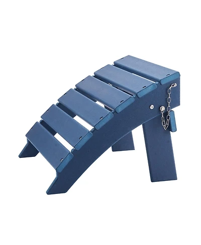 Cozito Adirondack Ottoman, 15.7 x 18.9 x 13 inches Hdpe Folding Patio Foot Rest