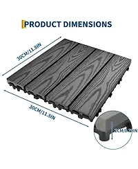 gaomon 9-Pack Waterproof Interlocking Patio Flooring Composite Deck Tiles for Indoor and Outdoor Use