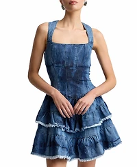 Avec Les Filles Women's Tie-Dye Denim Dress