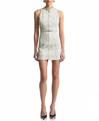 Avec Les Filles Women's Racer Zip-Front Belted Dress