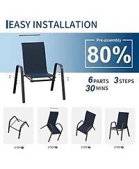 homfan Stackable Patio Chairs