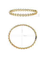 Devata Cable Link Bangle Bracelet in Gold Plated Sterling Silver, Size Medium