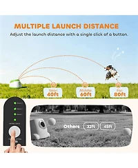 PawHut Automatic Dog Ball Launcher, Thrower, 26-79 Ft Disce