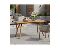 sumyeg Outdoor Rectangular Solid Wood Dining Table