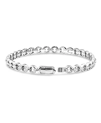 Devata Cable Link Rhodium Plated Bangle Bracelet