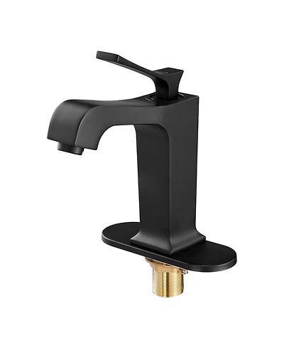 Midola Single Handle Sink Faucet, Finish Faucet Kitchen Sink, Kitchen Water Faucets with Push-Button Drain, Suitable for Bathroom