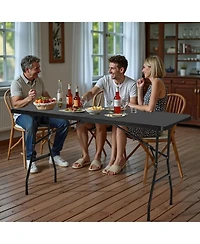 Sugift Folding Table 6 feet Heavy Duty Portable Fold-in-Half Utility Table