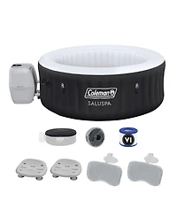 Bestway Coleman Miami Hot Tub with 2 Pack of SaluSpa Seat and 2 Headrest Pillows