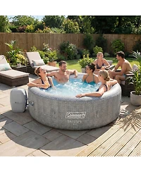 Coleman Sicily AirJet Round Inflatable Hot Tub with EnergySense Cover, Grey