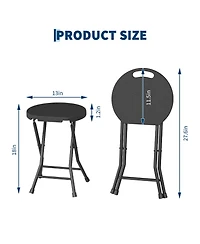 homfan Folding Stool with Handle - Portable 600 lb Capacity Foldable Bar Stool, Non Slip Feet, Indoor and Outdoor for Adults