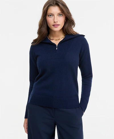 Charter Club 100% Cashmere Women's Quarter-Zip Sweater, Created for Macy's