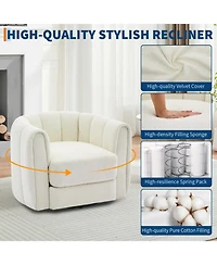 homfan Modern 360 degrees Swivel Barrel Accent Chair Set of 2 Soft Stuffed Fabric Striped Backrest Lounge for Living Room Bedroom Reading Nook
