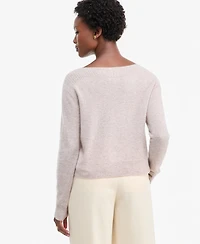 Charter Club Petite Bold Floral Embroidery Cashmere Sweater, Exclusively at Macy's