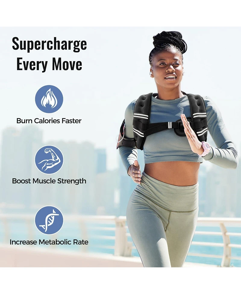 Aofar Weighted Vest Reflective Adjustable Running Strength