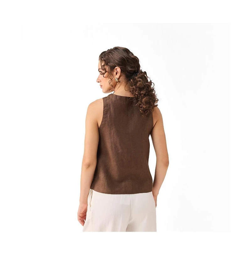 Reistor Women's Button Neck Top