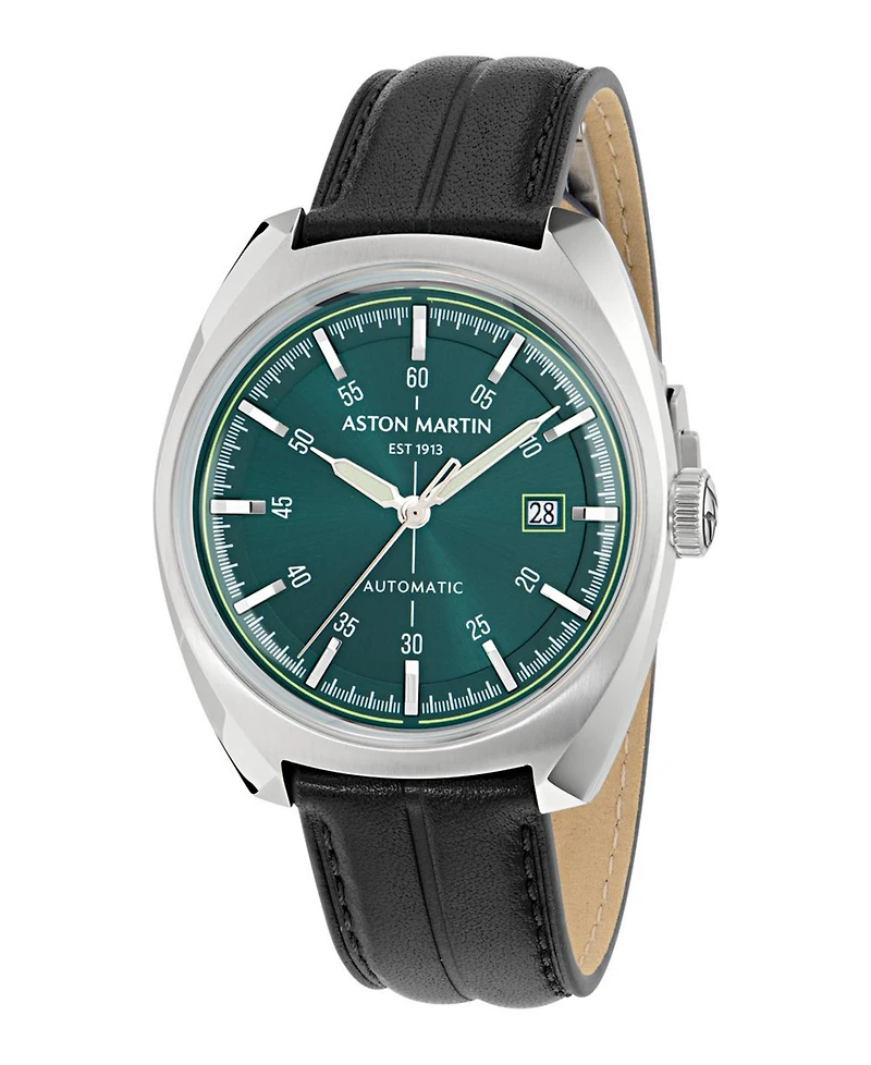 Aston Martin F1 Men's Automatic Leather Strap Watch 41mm
