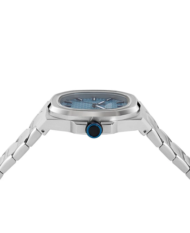 Aston Martin F1 Men's Quartz Light Blue Guilloche Stainless Steel Bracelet Watch 40mm