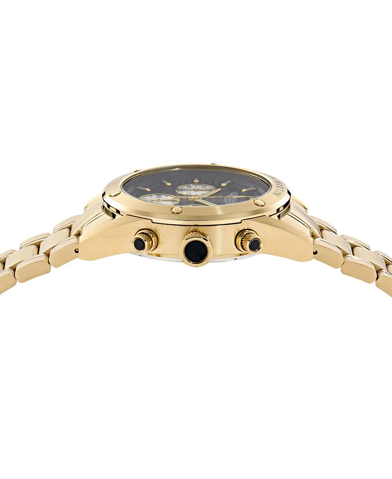 Aston Martin F1 Men's Quartz Black Guilloche Ip Yellow Gold Bracelet Watch 38mm