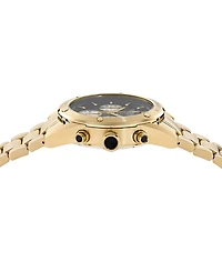 Aston Martin F1 Men's Quartz Black Guilloche Ip Yellow Gold Bracelet Watch 38mm