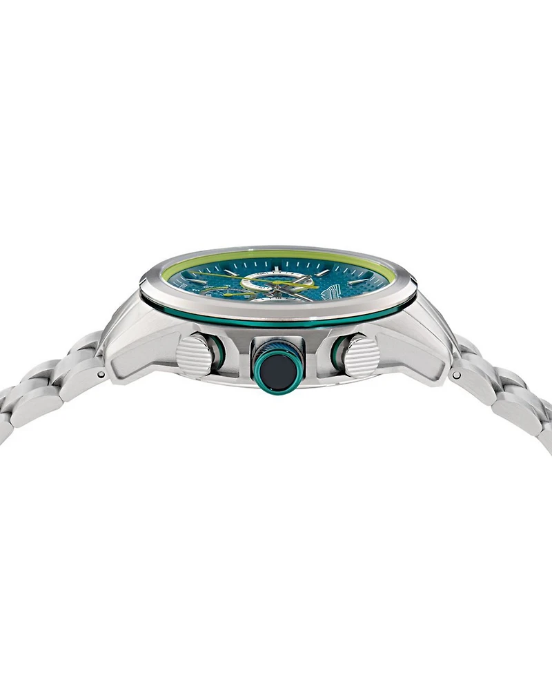 Aston Martin F1 Men's Quartz Blue Guilloche Stainless Steel Bracelet Watch 44mm