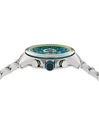 Aston Martin F1 Men's Quartz Blue Guilloche Stainless Steel Bracelet Watch 44mm