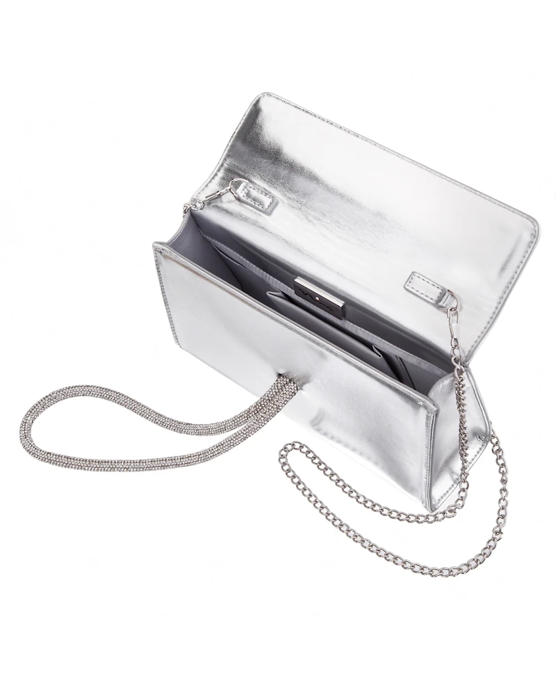 Nina Crystal Cord Handle Flap Small Handbag