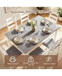 Gouun 60 in Rectangular Dinner Table for 4-6 with Solid Rubber Wood Legs