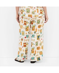 City Chic Plus Amore Print Wide Leg Pant