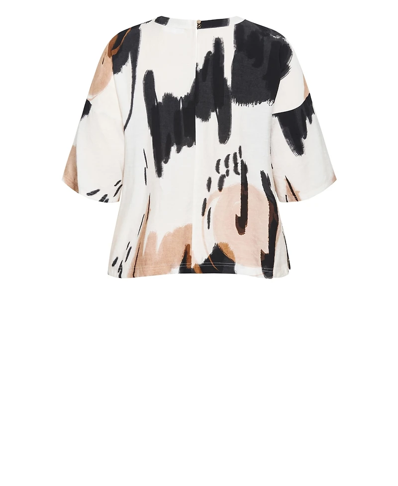 City Chic Women's Alexi Exhibit Print Top