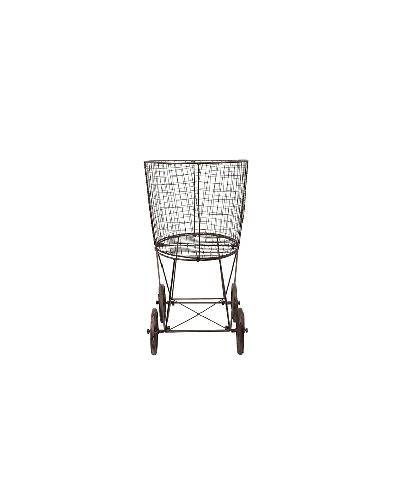 Storied Home Metal Rolling Laundry Cart with Rack