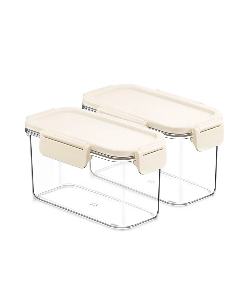 Sorbus 2 Pack 600ml/21.16oz Clear Stackable Airtight Food Storage Containers for Pantry, Rice, Pasta, Cereal and More