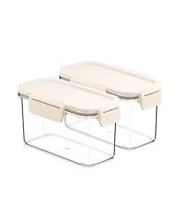 Sorbus 2 Pack 600ml/21.16oz Clear Stackable Airtight Food Storage Containers for Pantry, Rice, Pasta, Cereal and More