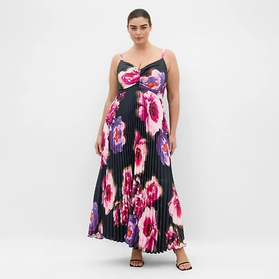 City Chic Women's Ariana Print Pleat Maxi Dress