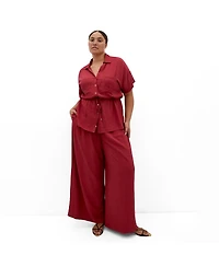 City Chic Plus Aria Cinched Shirt