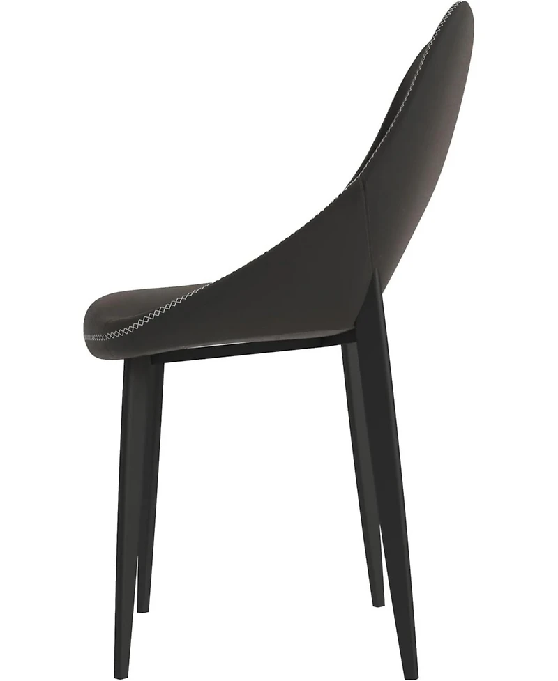 LeisureMod Amalfi Upholstered Fabric Dining Chair Modern Side with Iron Legs, Mid-Century Accent for Room or Kitchen