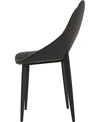 LeisureMod Amalfi Upholstered Fabric Dining Chair Modern Side with Iron Legs, Mid-Century Accent for Room or Kitchen