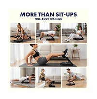 Squatz Ab Machine for Core Workout, Adjustable Sit-Up Trainer with Auto Rebound, 3 Resistance Levels